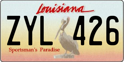 LA license plate ZYL426