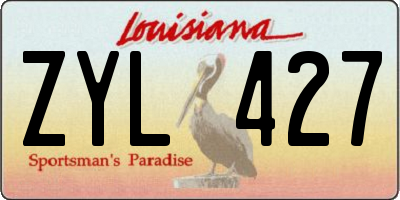 LA license plate ZYL427