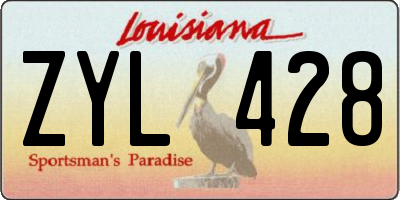 LA license plate ZYL428