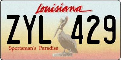 LA license plate ZYL429