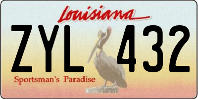 LA license plate ZYL432