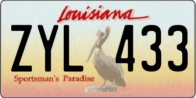 LA license plate ZYL433