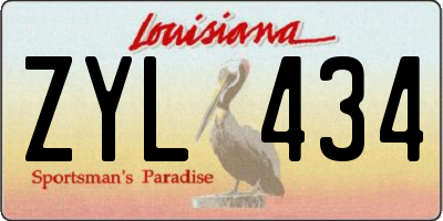 LA license plate ZYL434