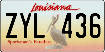 LA license plate ZYL436