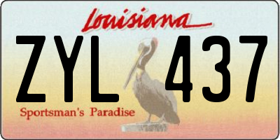 LA license plate ZYL437