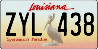 LA license plate ZYL438