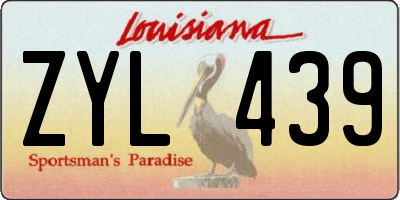 LA license plate ZYL439