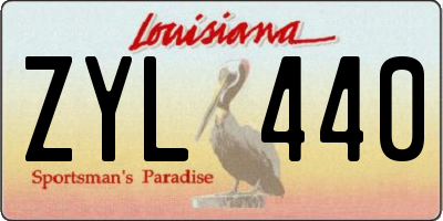 LA license plate ZYL440