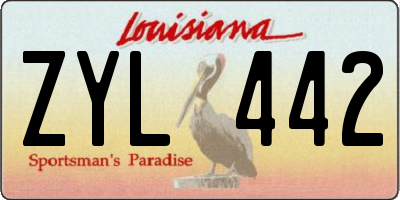 LA license plate ZYL442