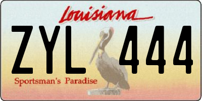 LA license plate ZYL444