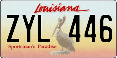 LA license plate ZYL446