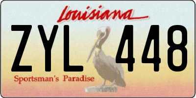 LA license plate ZYL448