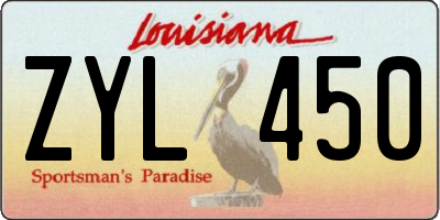 LA license plate ZYL450