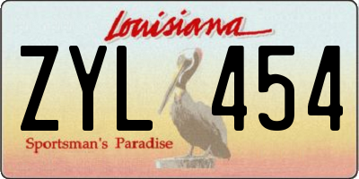 LA license plate ZYL454