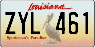 LA license plate ZYL461