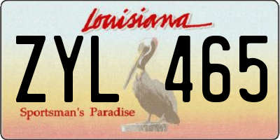 LA license plate ZYL465