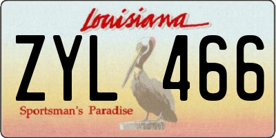 LA license plate ZYL466