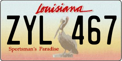 LA license plate ZYL467