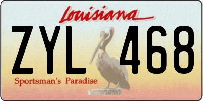 LA license plate ZYL468