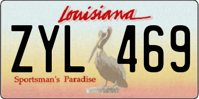 LA license plate ZYL469