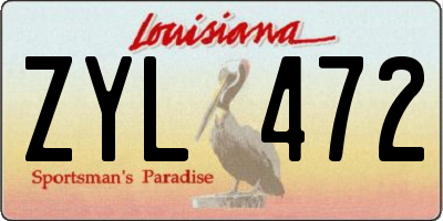 LA license plate ZYL472