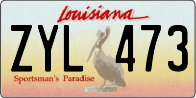 LA license plate ZYL473