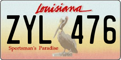 LA license plate ZYL476