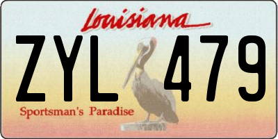 LA license plate ZYL479