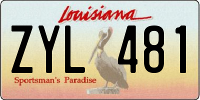 LA license plate ZYL481