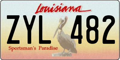 LA license plate ZYL482