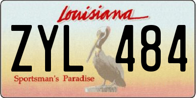 LA license plate ZYL484