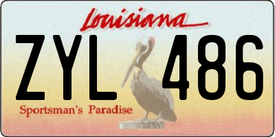 LA license plate ZYL486
