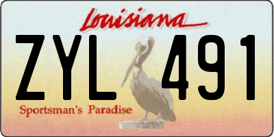 LA license plate ZYL491