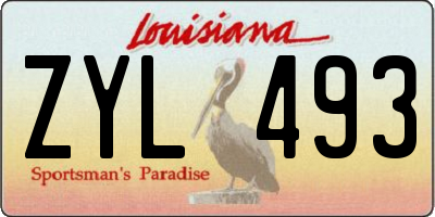 LA license plate ZYL493