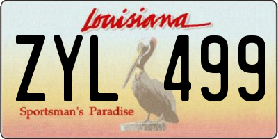 LA license plate ZYL499