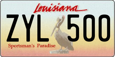 LA license plate ZYL500