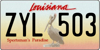 LA license plate ZYL503