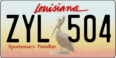 LA license plate ZYL504