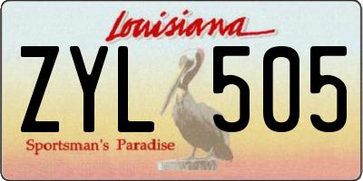 LA license plate ZYL505