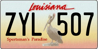 LA license plate ZYL507