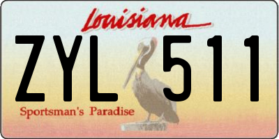 LA license plate ZYL511