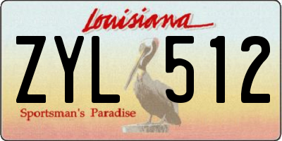 LA license plate ZYL512