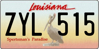 LA license plate ZYL515