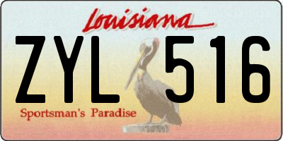 LA license plate ZYL516