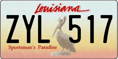 LA license plate ZYL517