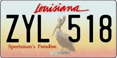 LA license plate ZYL518