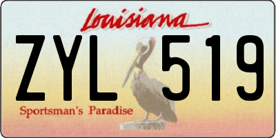 LA license plate ZYL519