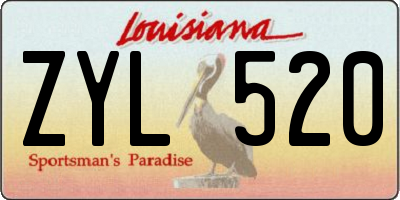 LA license plate ZYL520