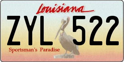 LA license plate ZYL522