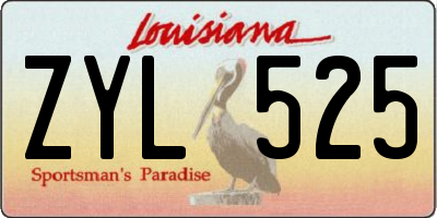 LA license plate ZYL525